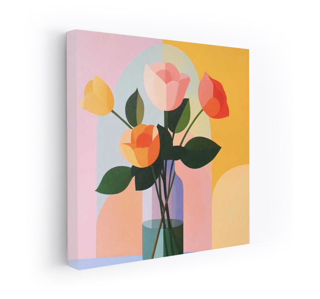 Bright Bouquet of Roses 'Grandiflora' in a Vase