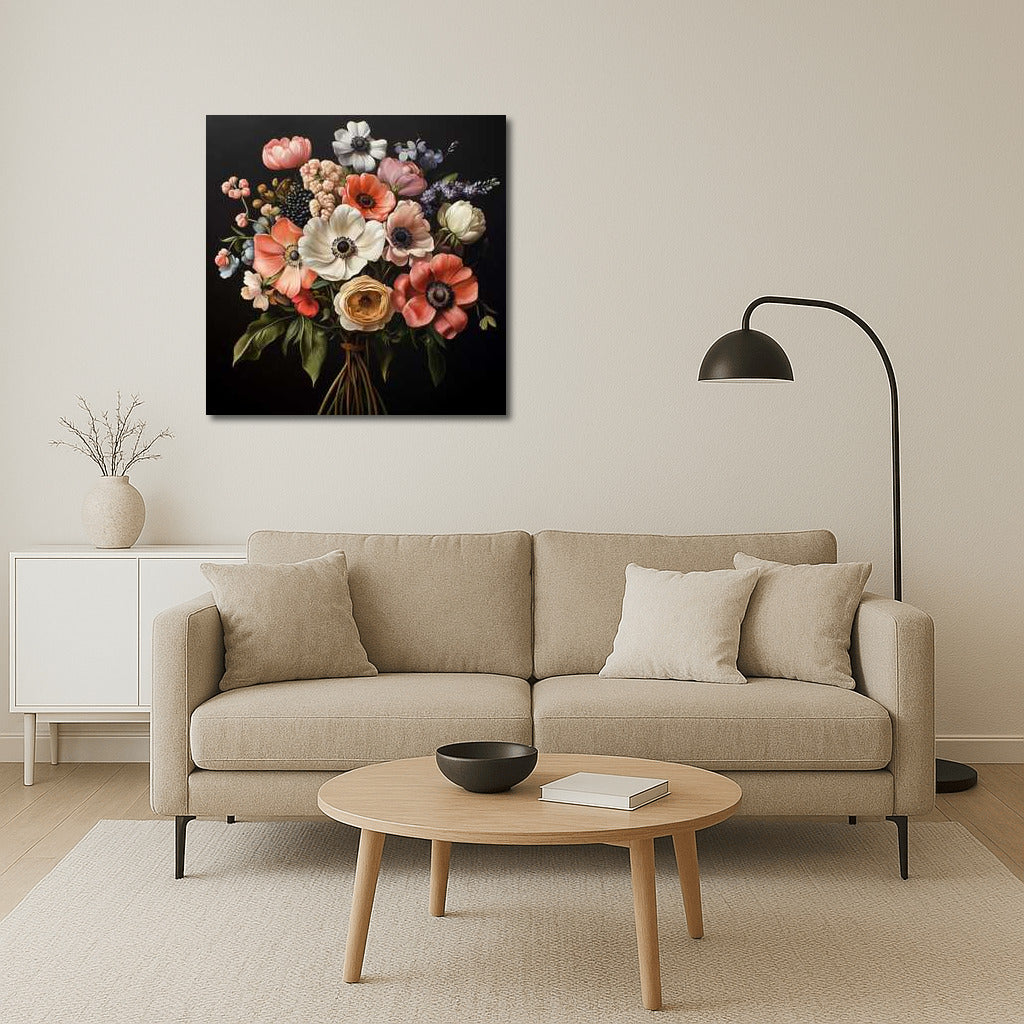 Bright Bouquet: Anemones and Peonies in the Interior