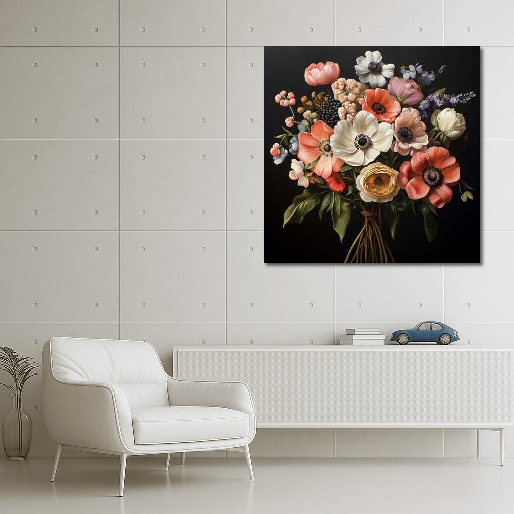 Bright Bouquet: Anemones and Peonies in the Interior