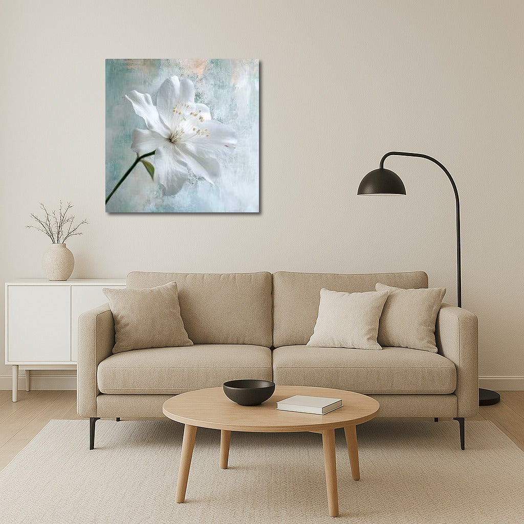 Elegant White Hibiscus: Delicate Flower for Interior