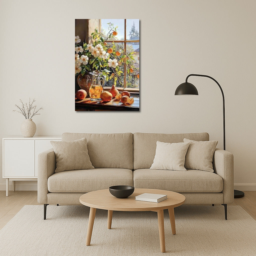 Sunny Apple Blossoms by the Window: Flowers by the Window 4