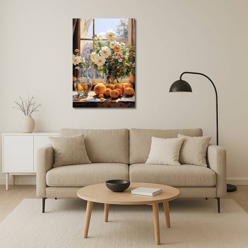 Tender Roses by the Window: Idyll of Light and Comfort