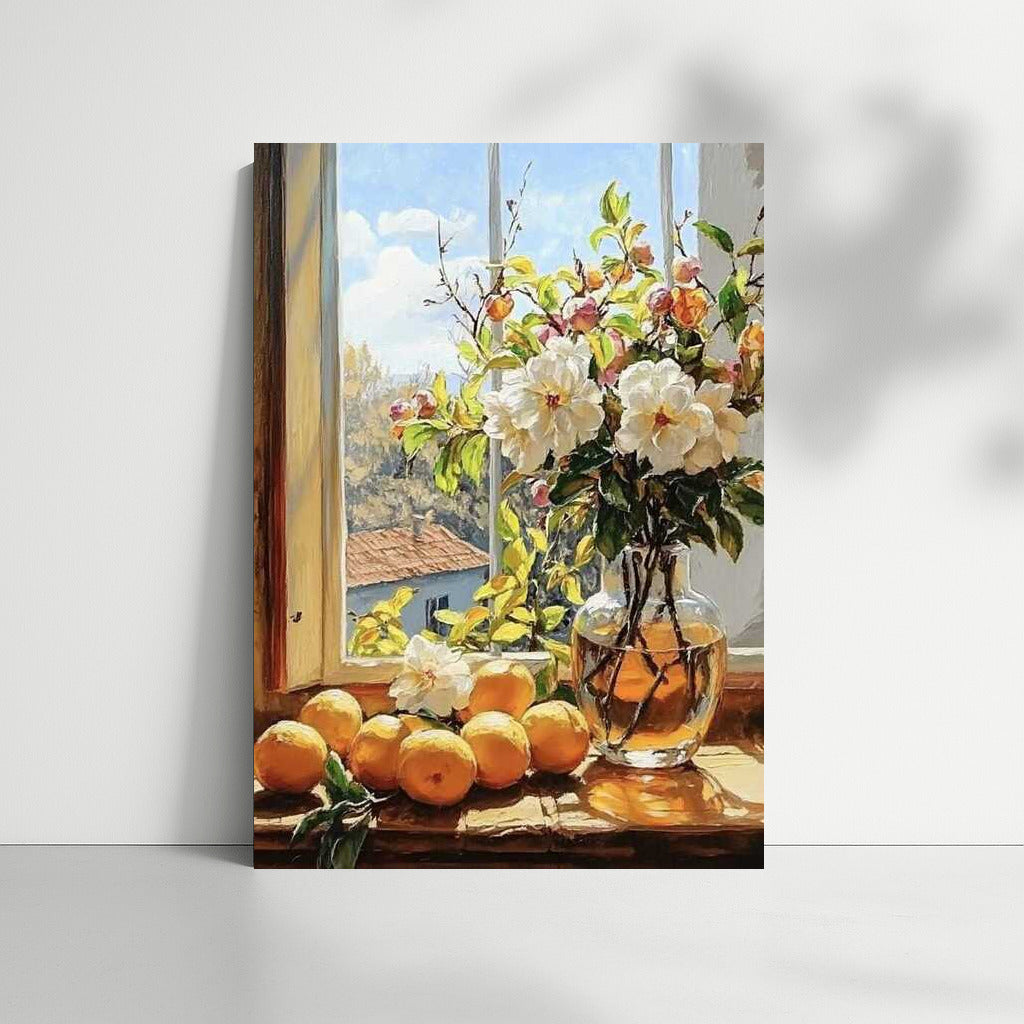 Sunny Camellias by the Window: Flowers in the Interior