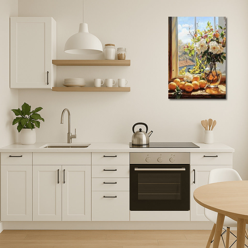 Sunny Camellias by the Window: Flowers in the Interior