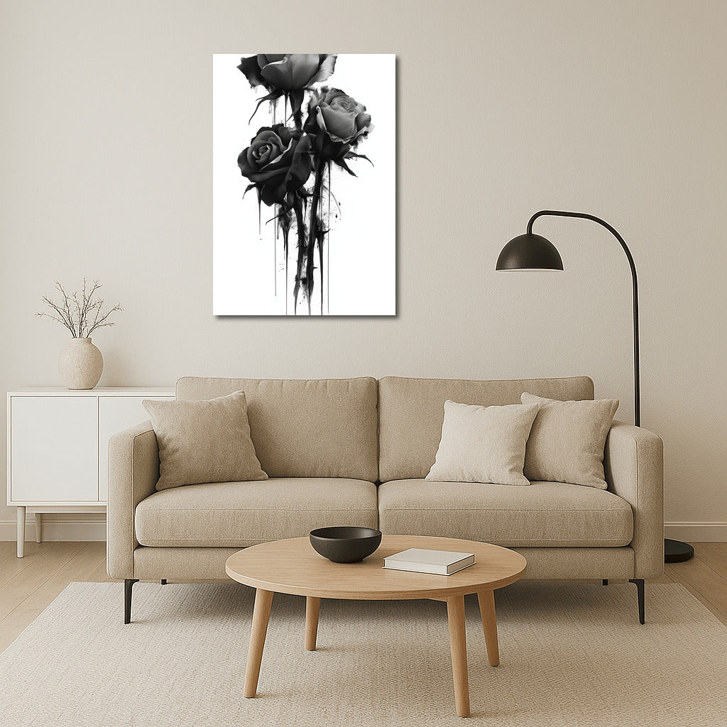 Mysterious Black and White Roses: Elegant Floral Decor for Romantics
