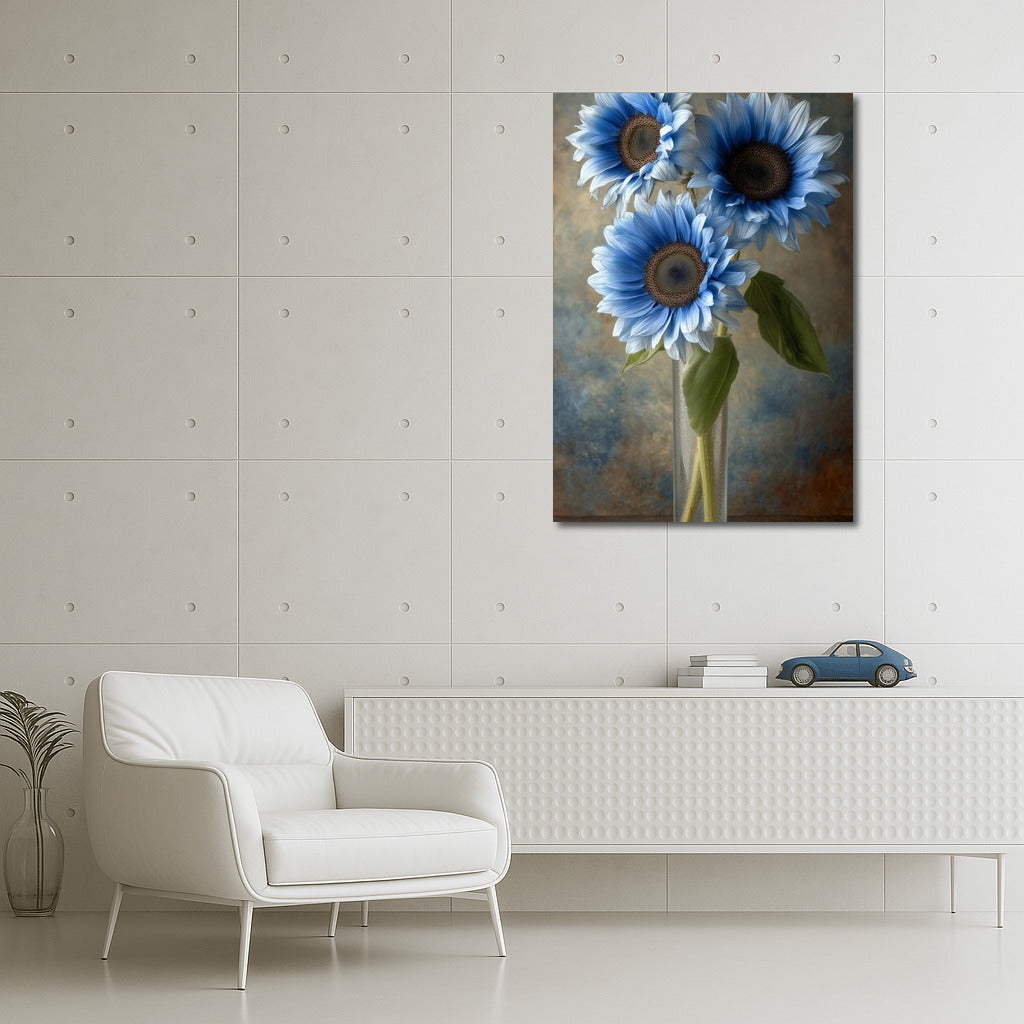 Blue Sunflowers: Flower Garden Magic for Interiors