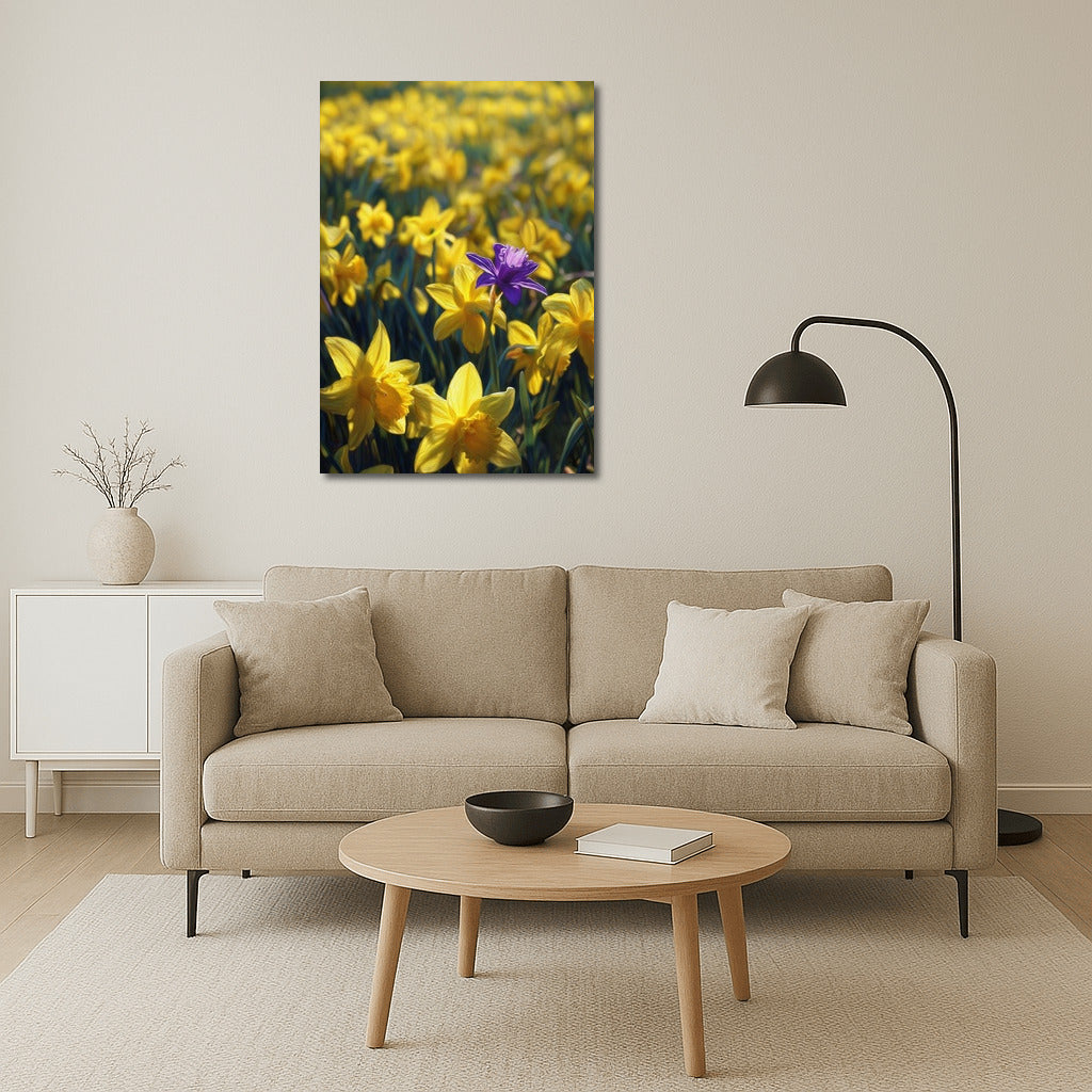 Floral Symphony: Daffodils and Purple Charm for Interior