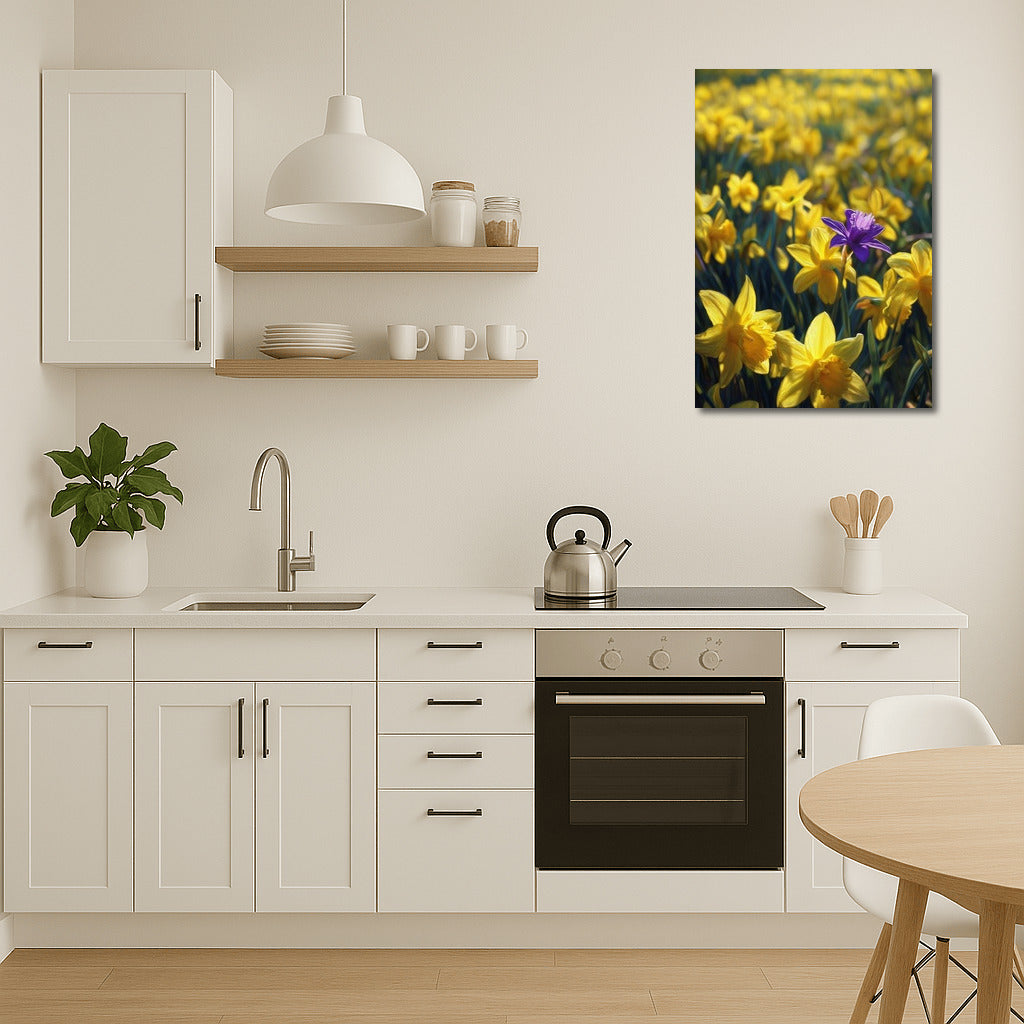 Floral Symphony: Daffodils and Purple Charm for Interior