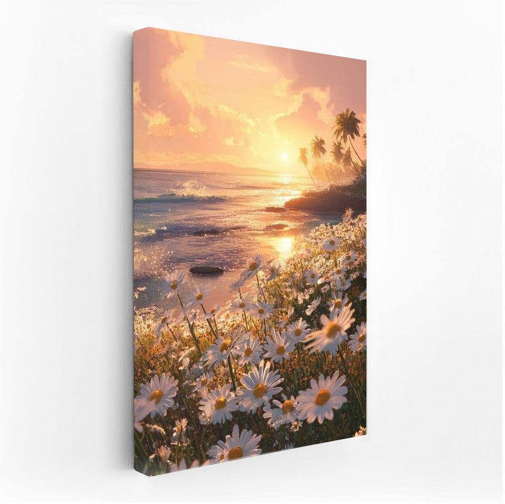 Chamomile Sunset on the Beach: Summer Enchantment
