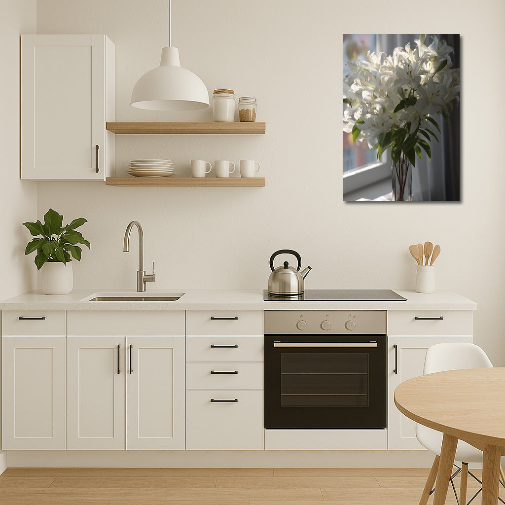 Morning White Lilies: Elegant Flowers in the Sunlight