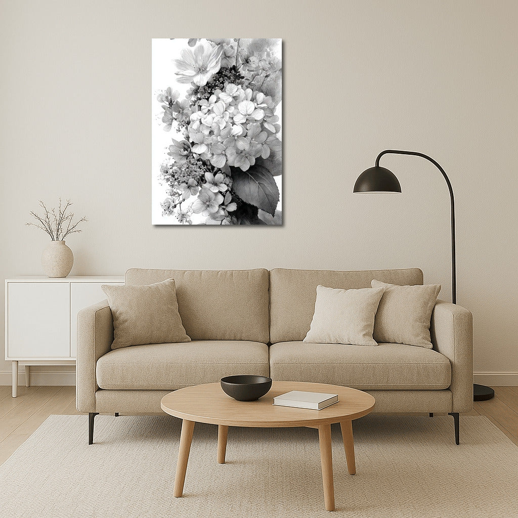 Hydrangea and Delicate Flowers: Elegant Art Poster for Nature Lovers