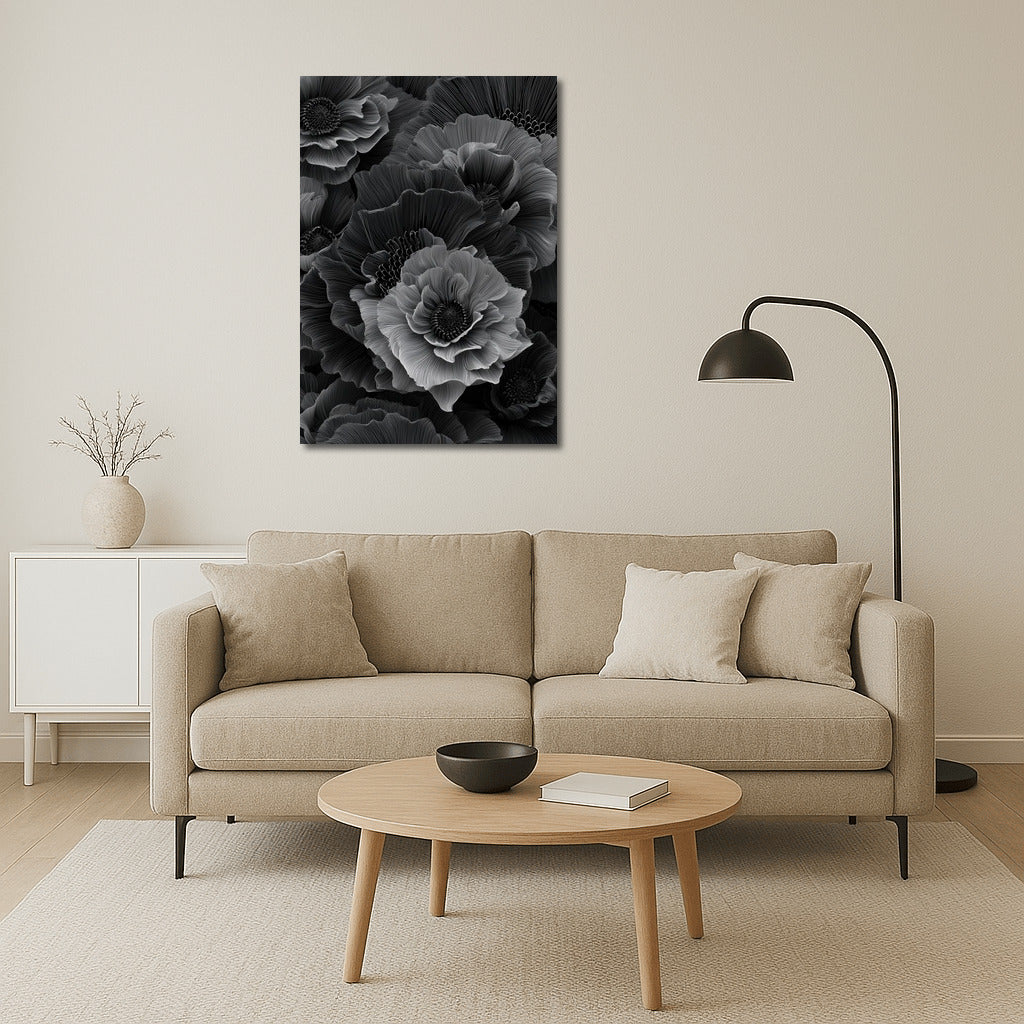 Black and White Anemones: Elegance and Style in the Interior