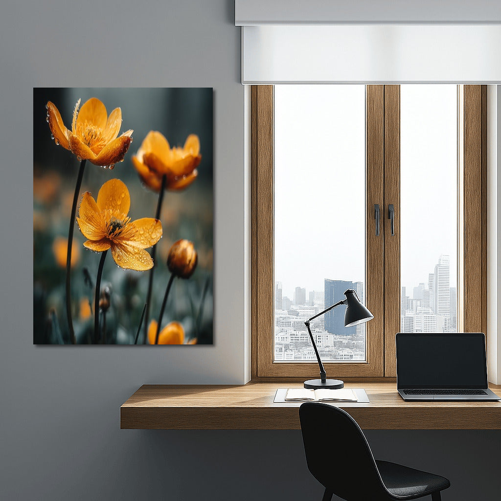 Orange Flowers Glow in the Morning Sky