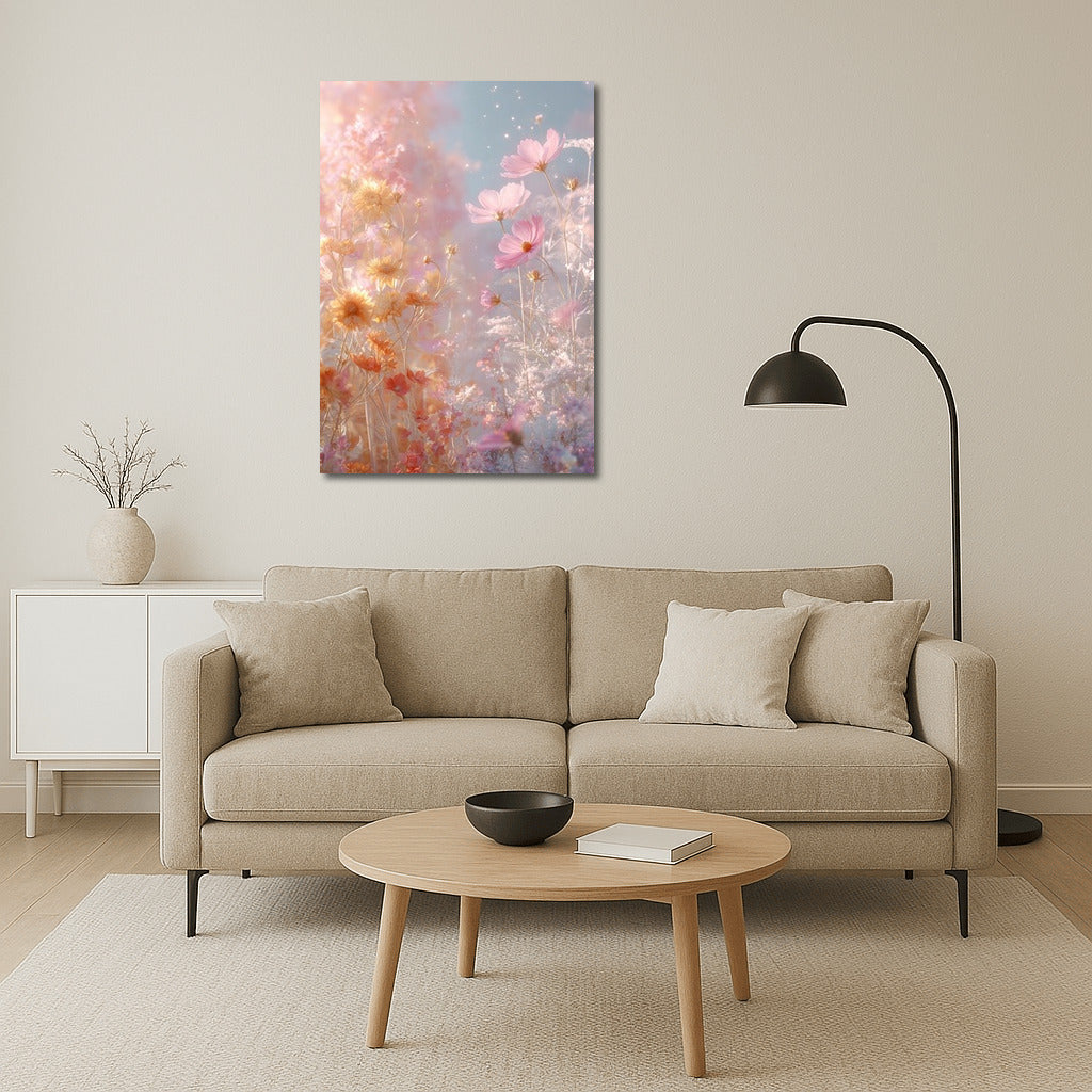 Flower Whirlwind: Dance of Cosmos and Chrysanthemums