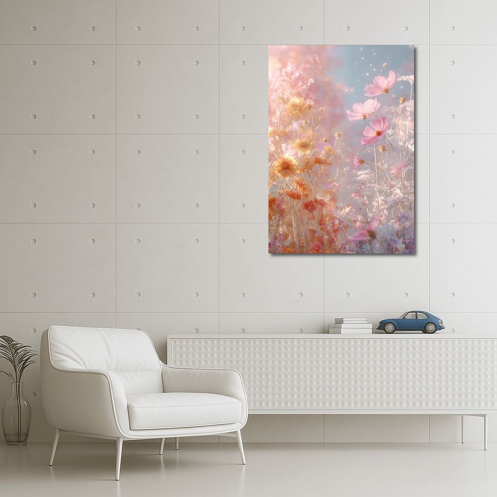 Flower Whirlwind: Dance of Cosmos and Chrysanthemums