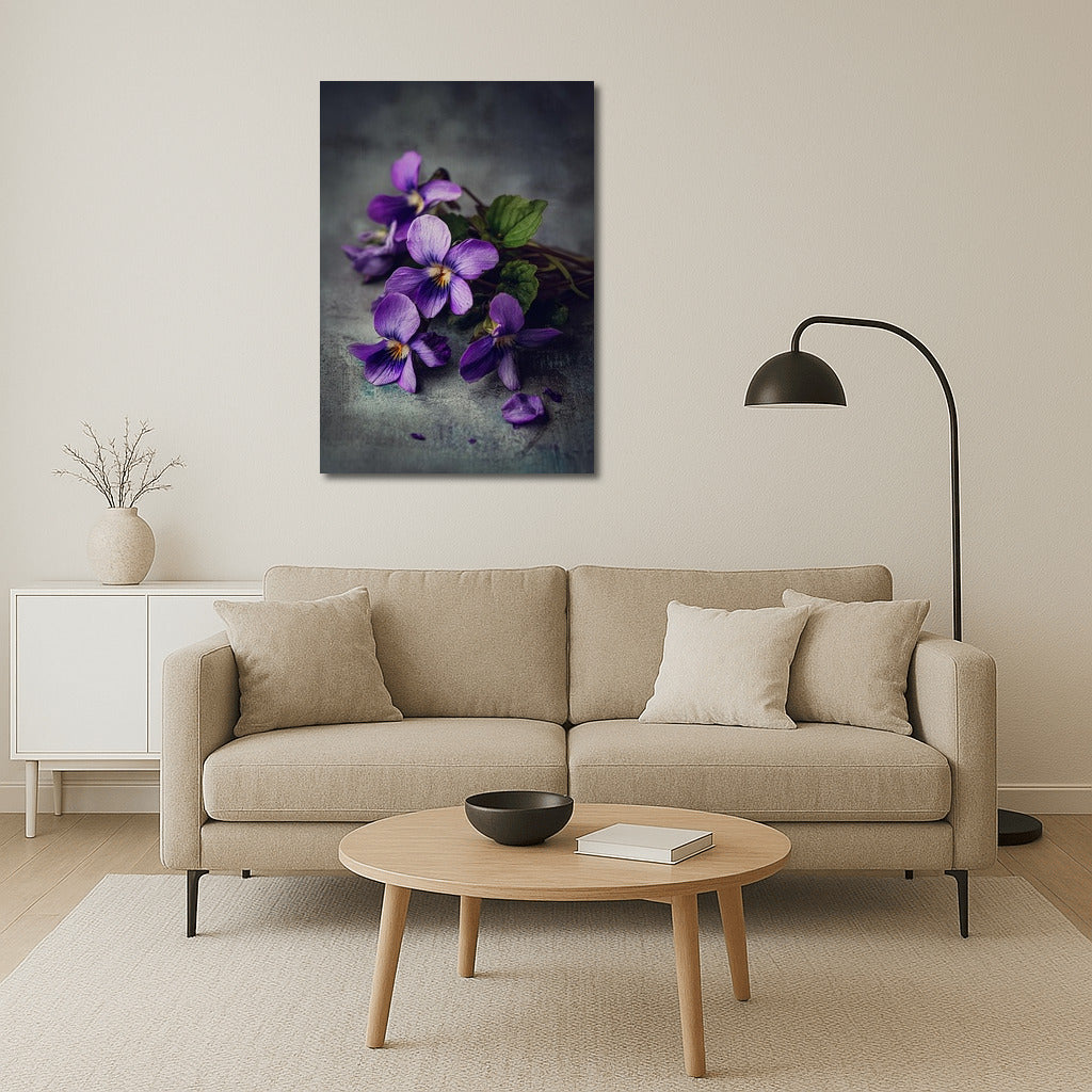 Violets in Bloom: The Gentle Charm of Nature on Canvas