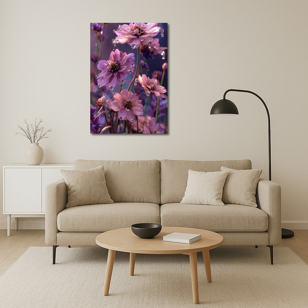 Morning Dew on Cosmos: Delicate Flowers for the Interior