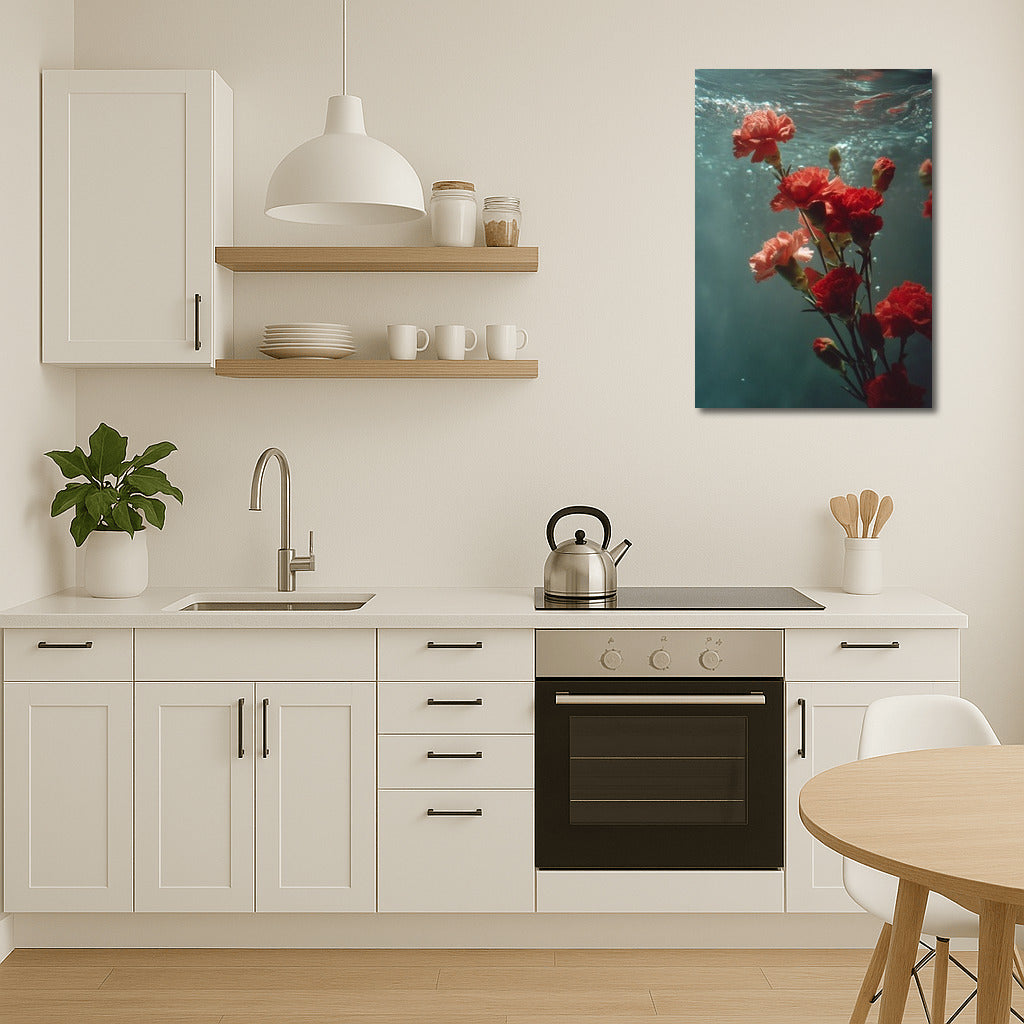 Underwater Dance of Bright Carnations: Floral Magic for the Interior