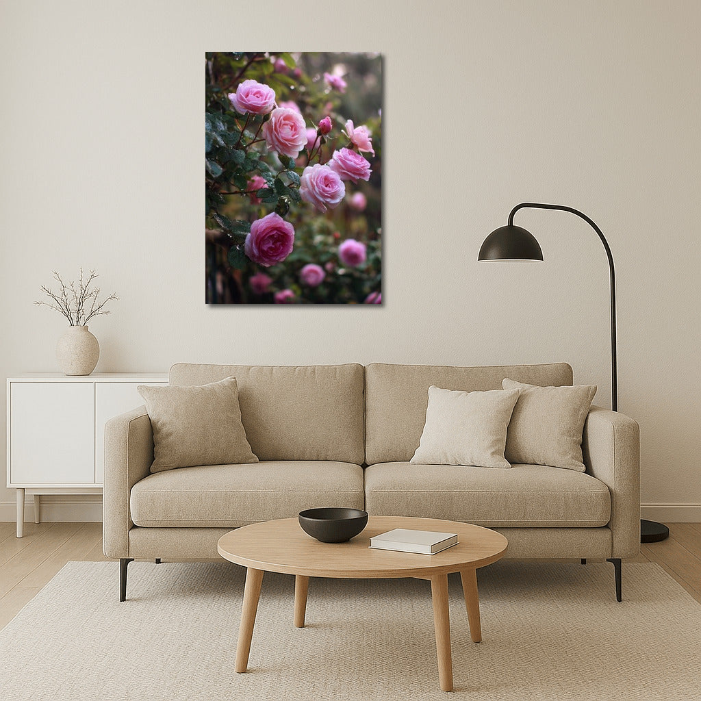 Blooming Charm: Pink Roses Grandiflora for Interior