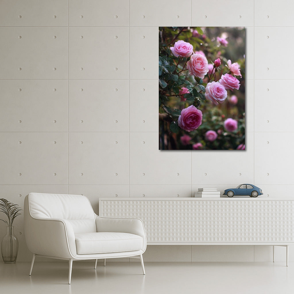 Blooming Charm: Pink Roses Grandiflora for Interior