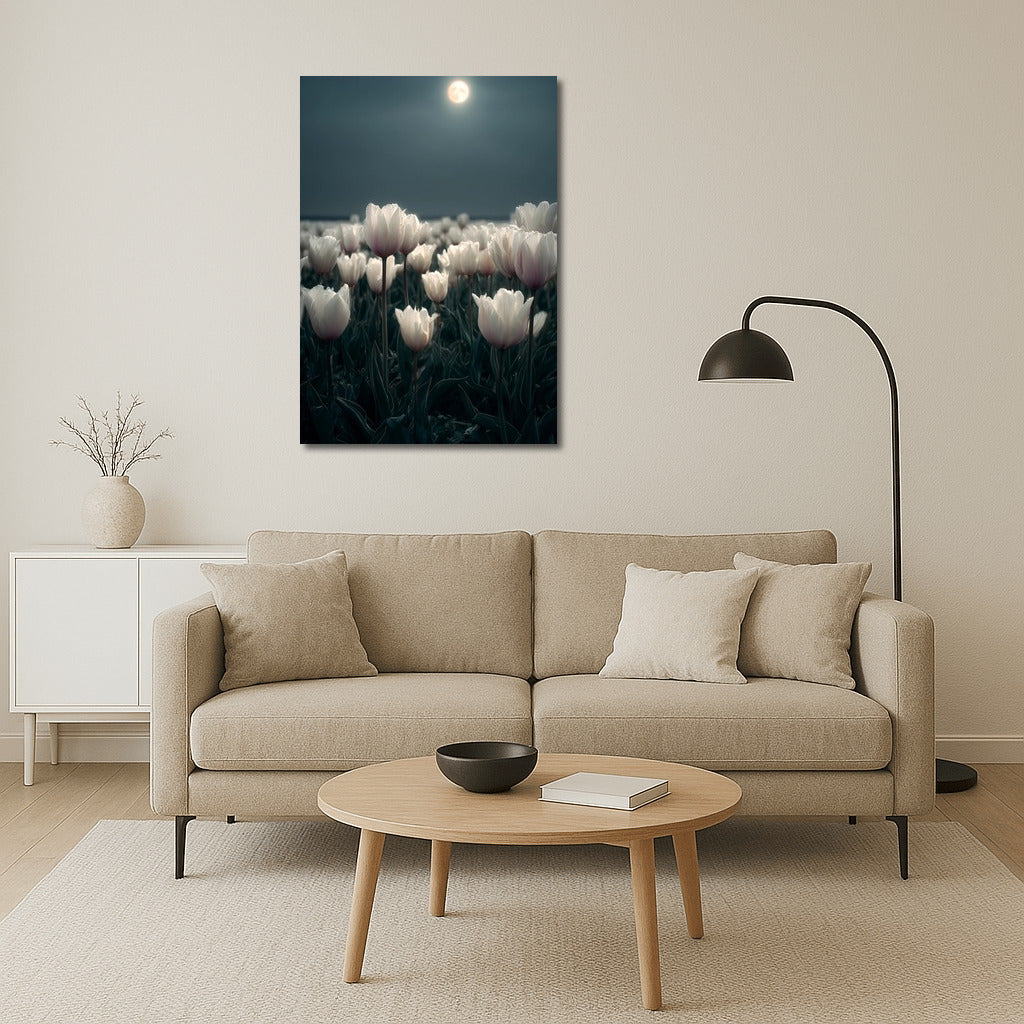 Tulips in the Moonlight: The Night Charm of Flowers