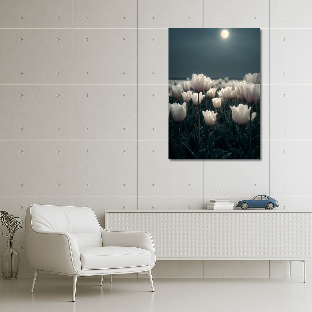 Tulips in the Moonlight: The Night Charm of Flowers
