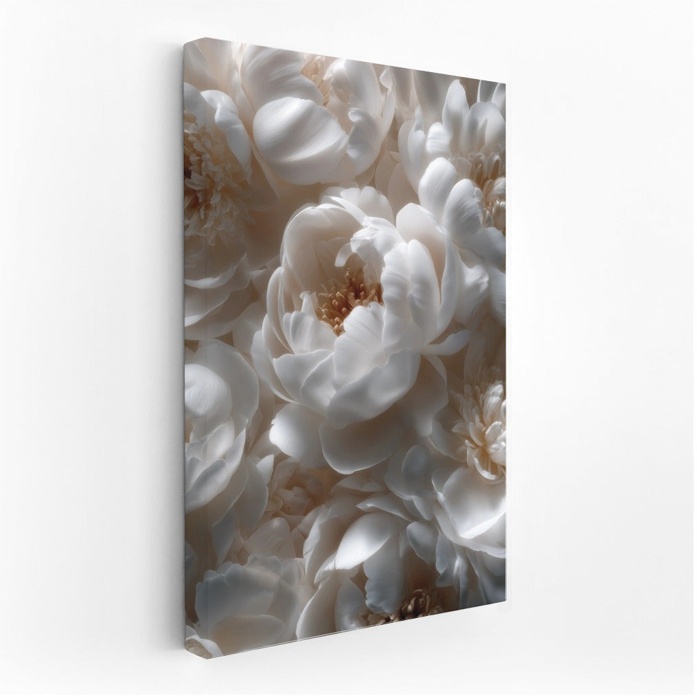 Floral Symphony: Snow-White Peonies Sarah Bernhardt