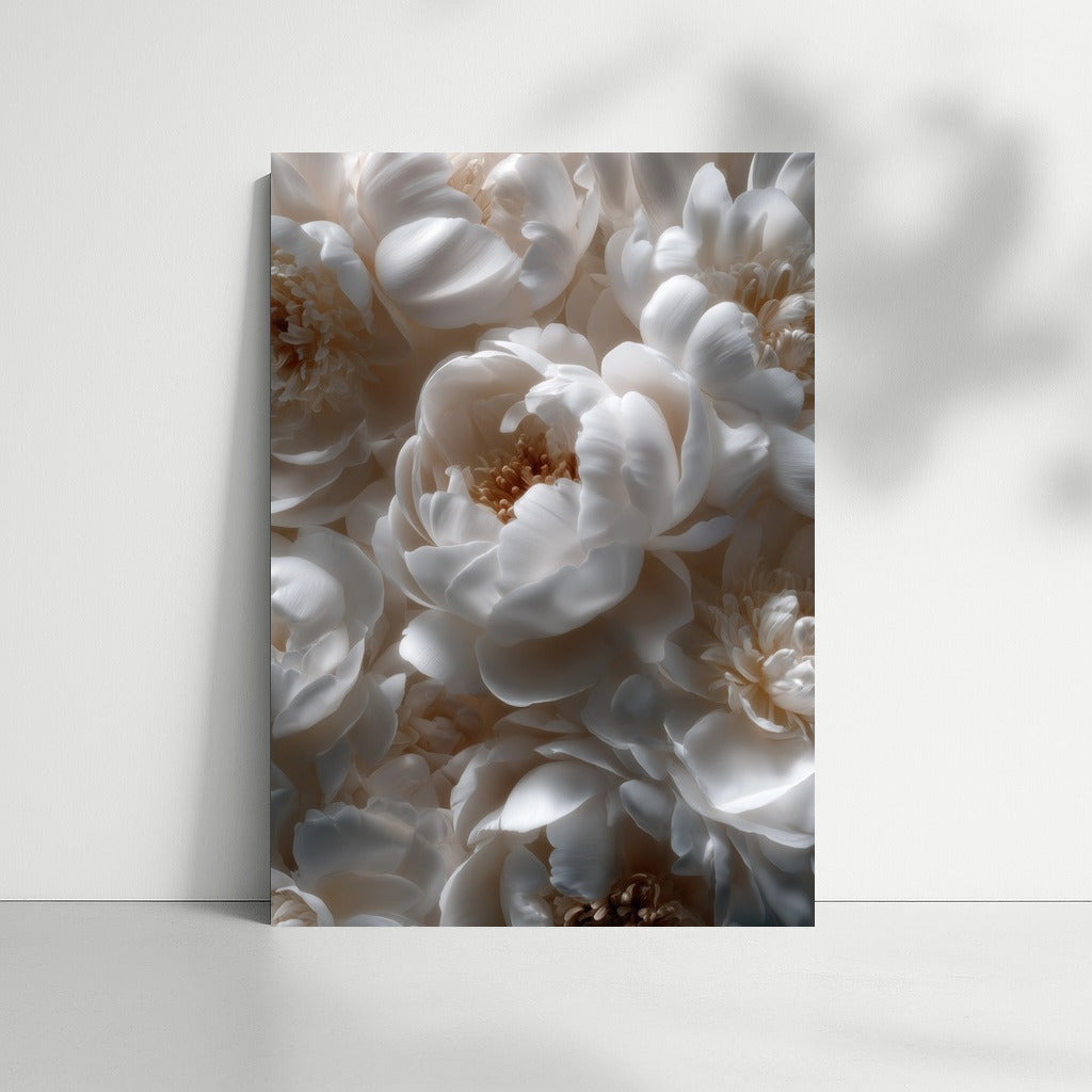 Floral Symphony: Snow-White Peonies Sarah Bernhardt