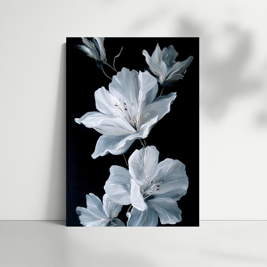 White Casablanca Lilies: Elegance on a Deep Background