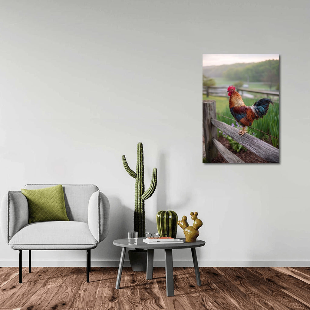 Majestic Rooster at Dawn: Bright Home Decor