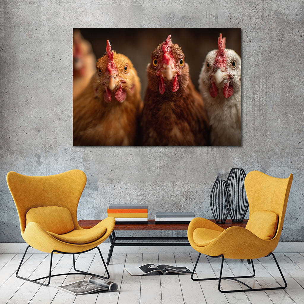 Funny Chickens: Bright Wall Decoration for Coziness