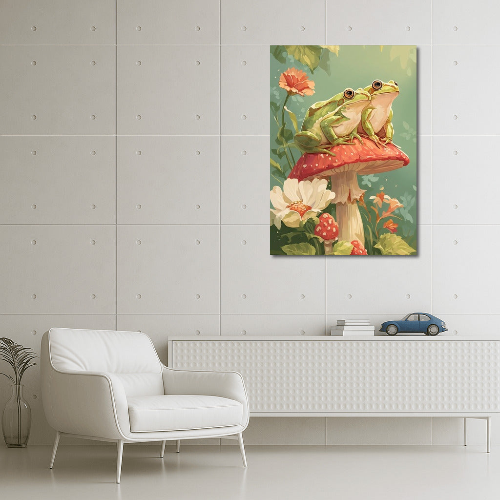 Magic Frogs on a Mushroom: Nature's Charm for Your Interior