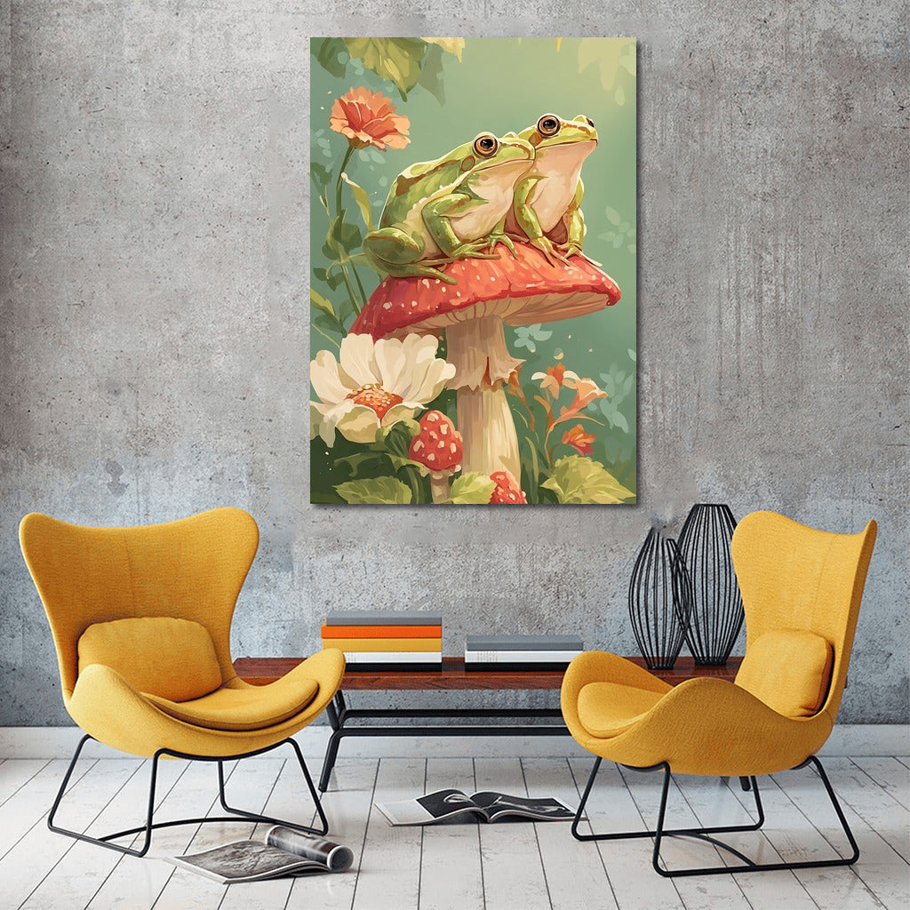 Magic Frogs on a Mushroom: Nature's Charm for Your Interior