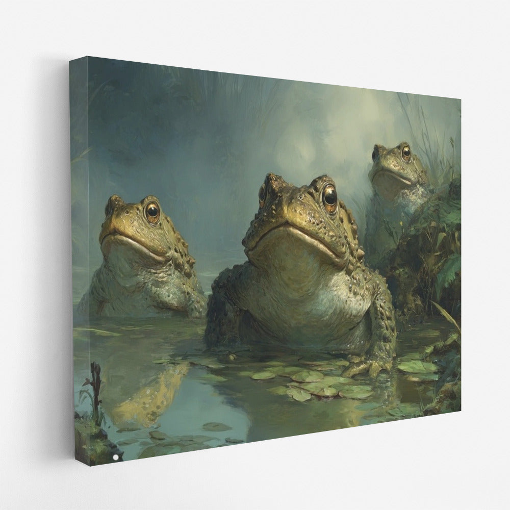 Three Royal Toads at the Magic Pond: Wall Hanging
