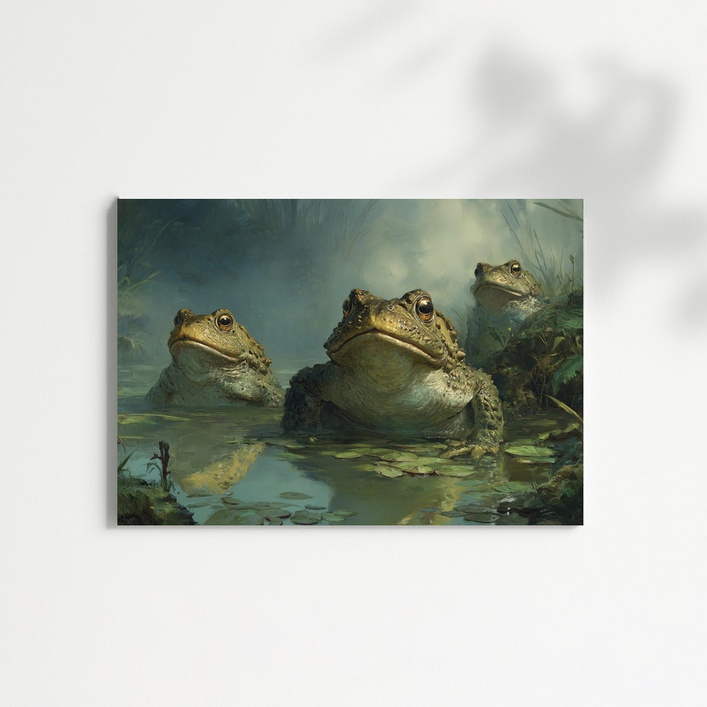 Three Royal Toads at the Magic Pond: Wall Hanging