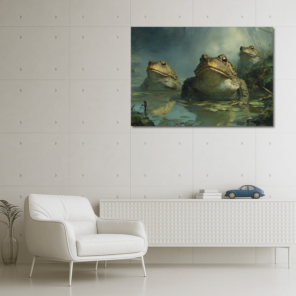 Three Royal Toads at the Magic Pond: Wall Hanging
