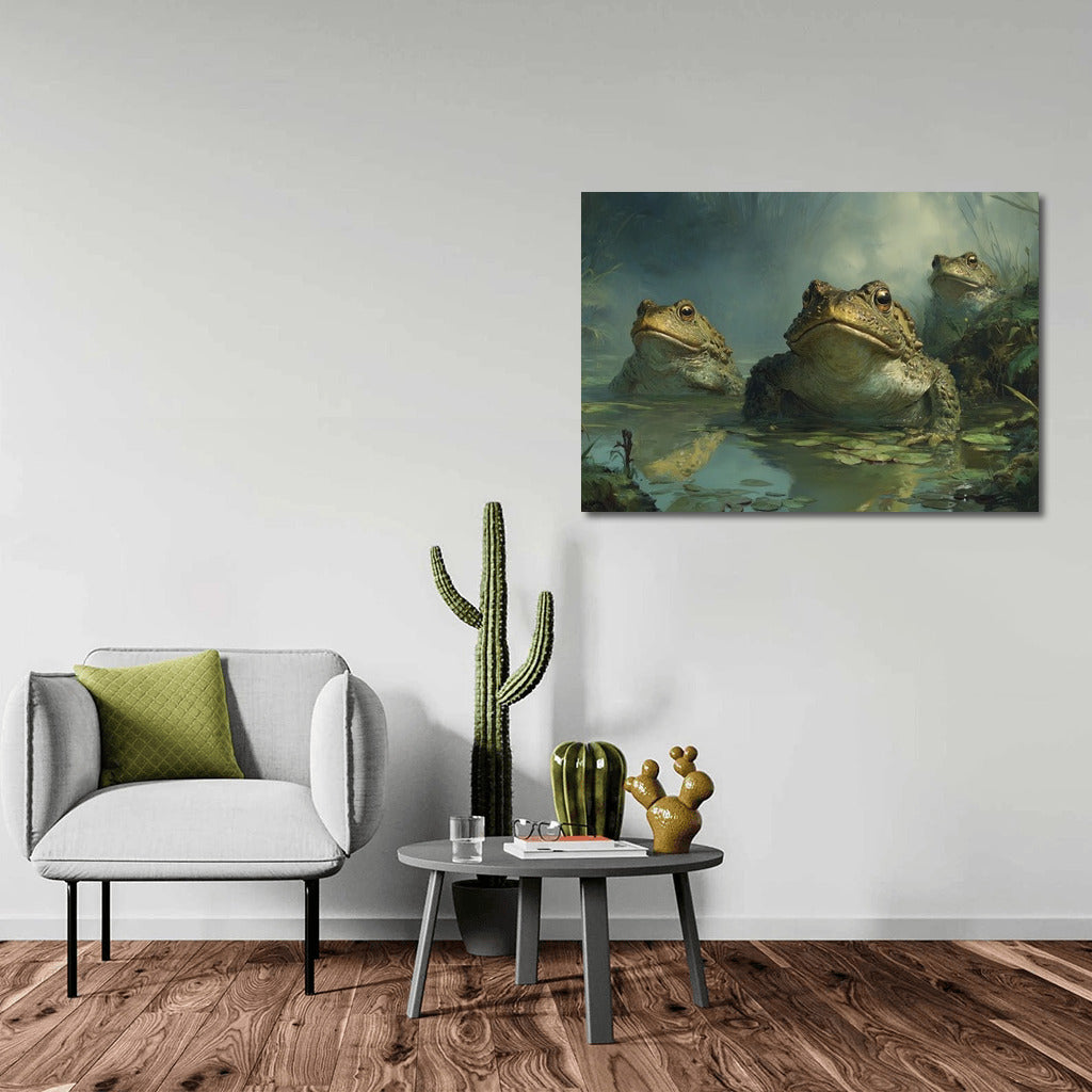 Three Royal Toads at the Magic Pond: Wall Hanging