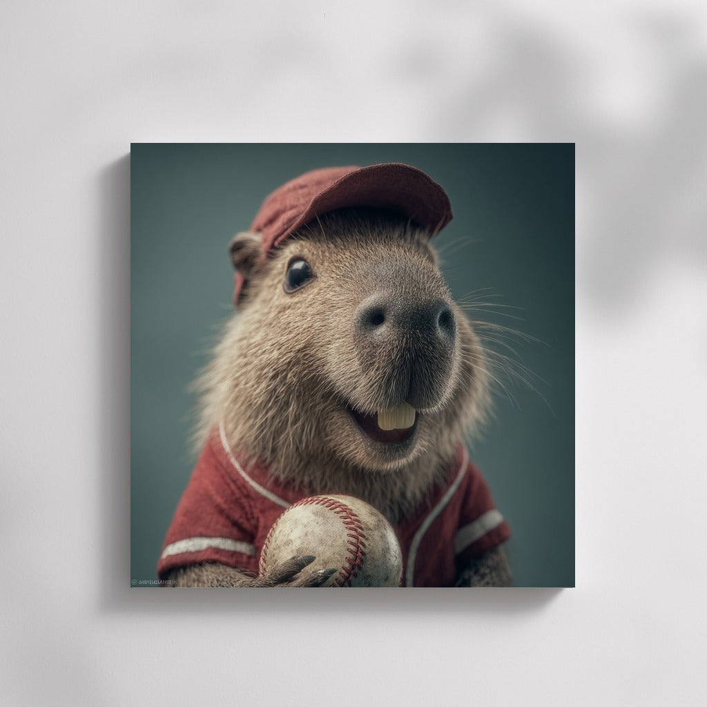 Capybara on the Baseball Field: Playful Decor for Your Interior