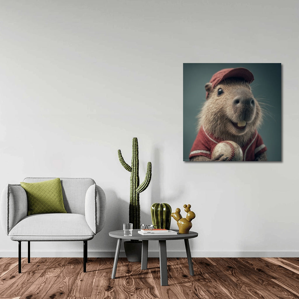 Capybara on the Baseball Field: Playful Decor for Your Interior