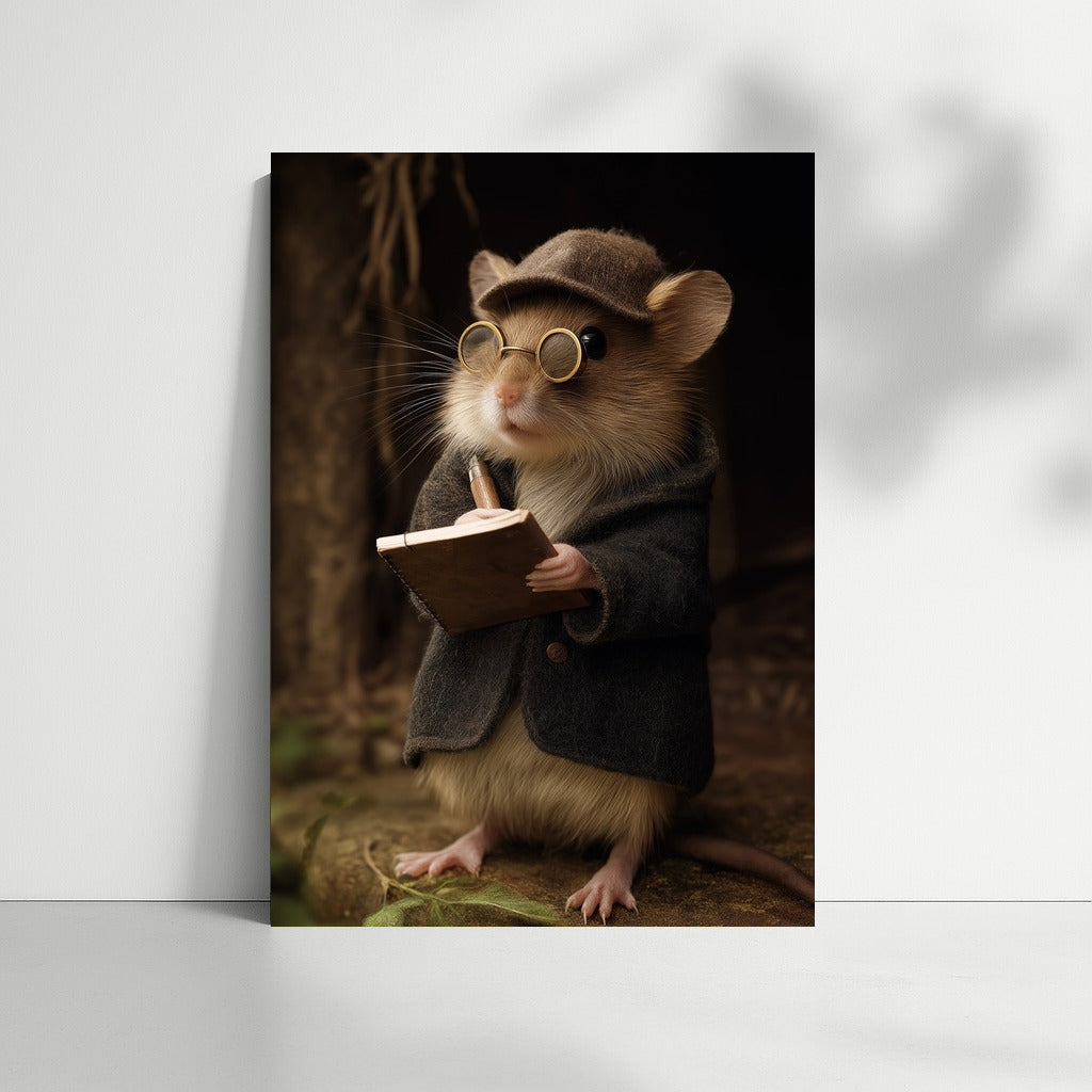 Hamster-detective in glasses: a stylish detective for your interior