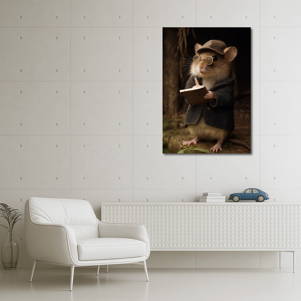 Hamster-detective in glasses: a stylish detective for your interior