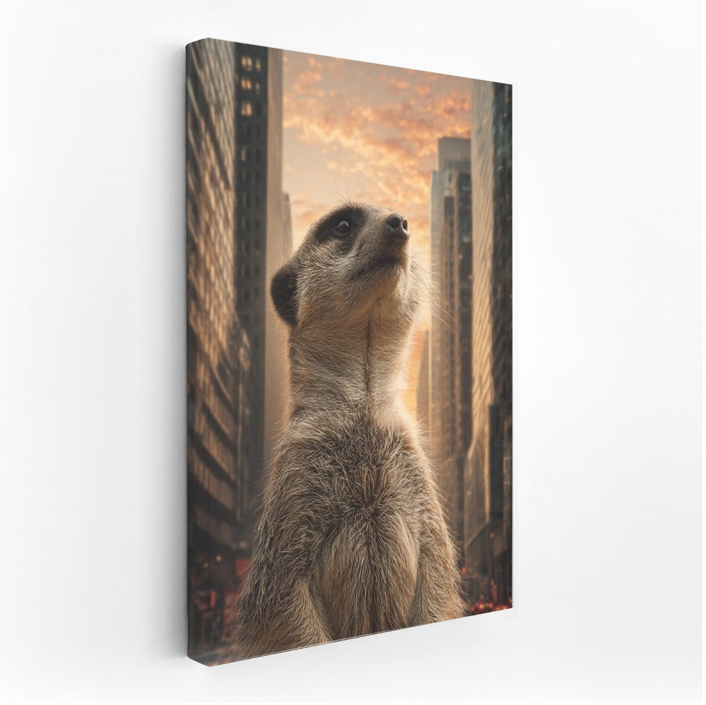Meerkat in the Urban Twilight: Wildlife in the Urban Landscape