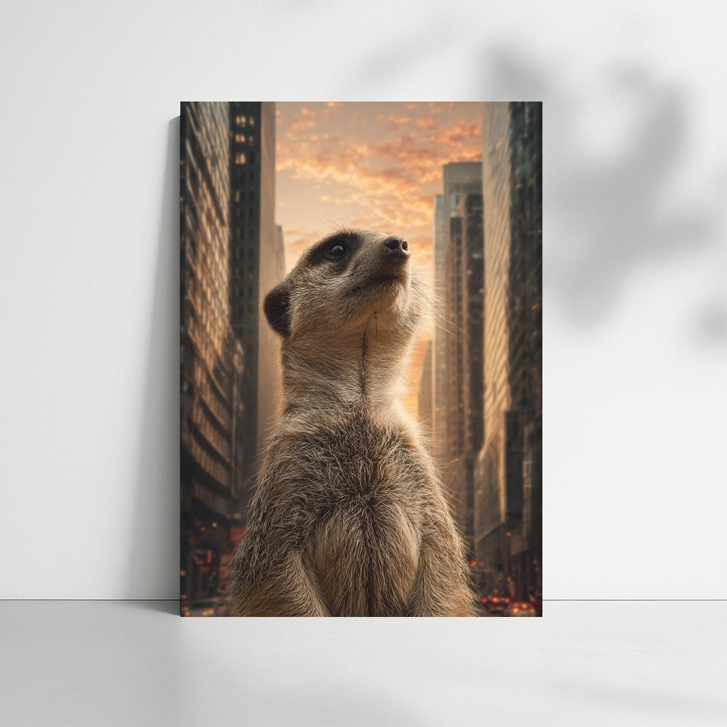 Meerkat in the Urban Twilight: Wildlife in the Urban Landscape