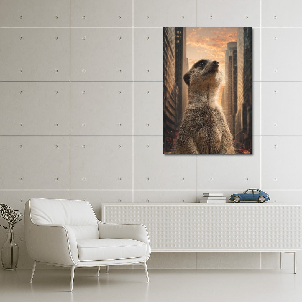Meerkat in the Urban Twilight: Wildlife in the Urban Landscape