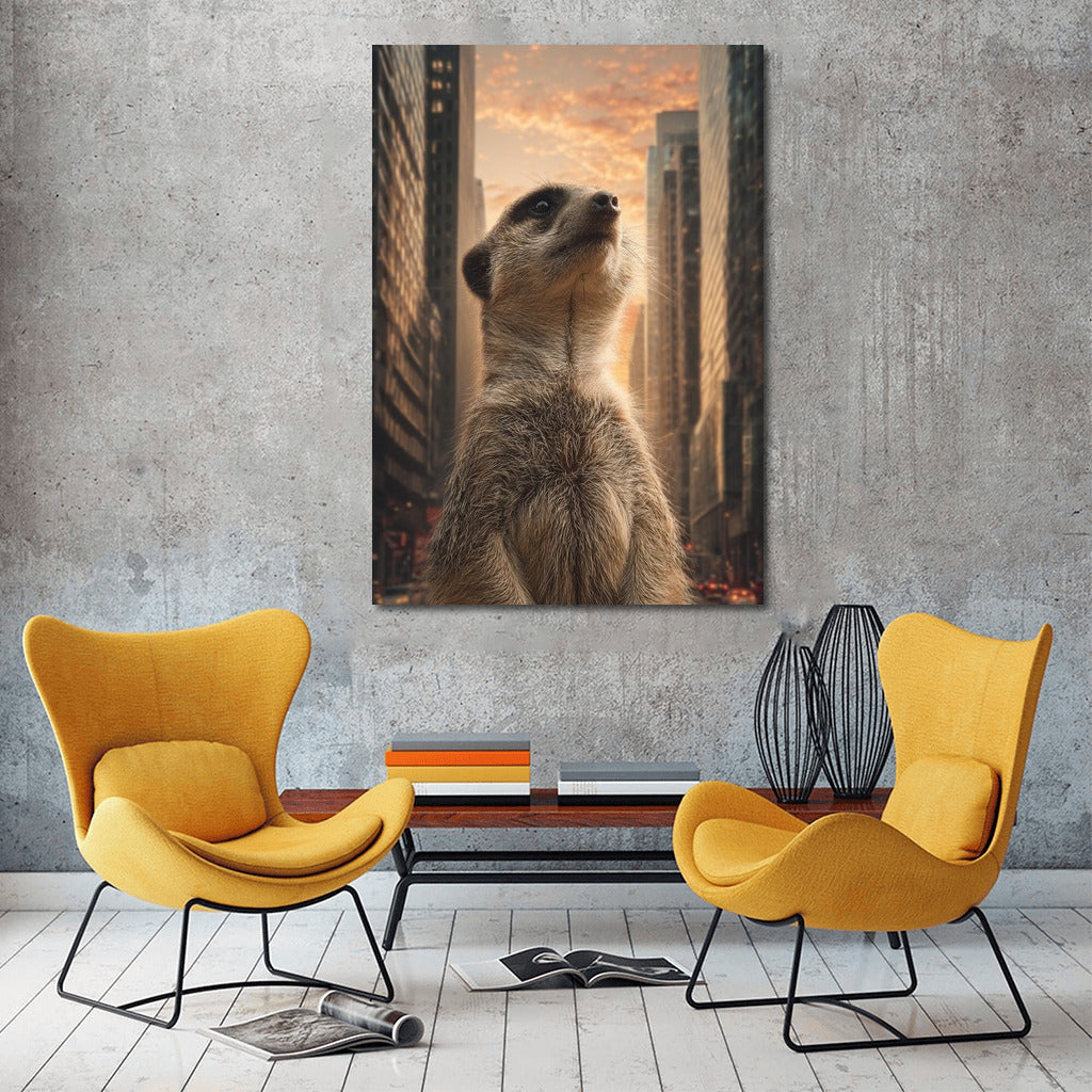 Meerkat in the Urban Twilight: Wildlife in the Urban Landscape