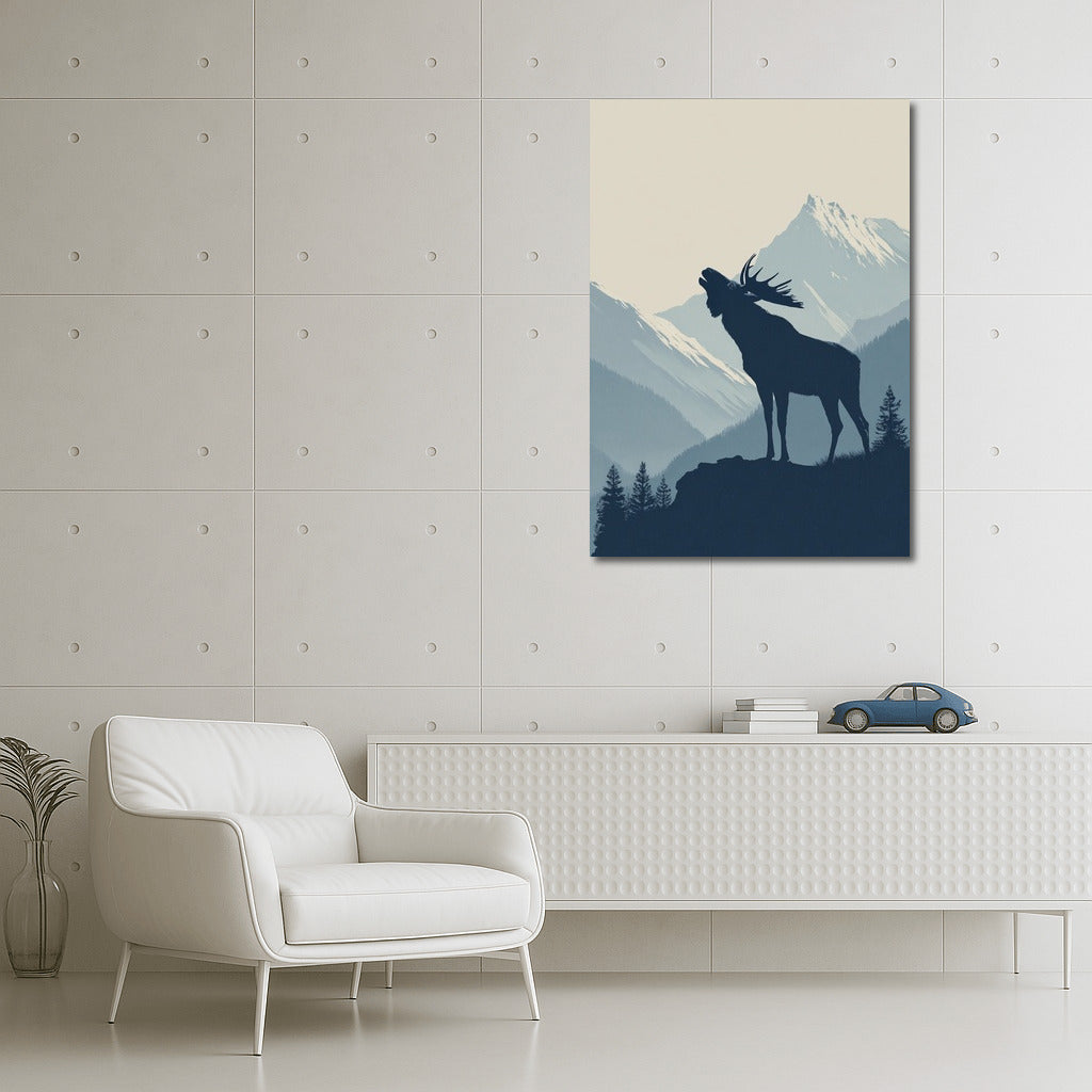 Silhouette of an Elk in the Mountains: The Majesty of Wildlife