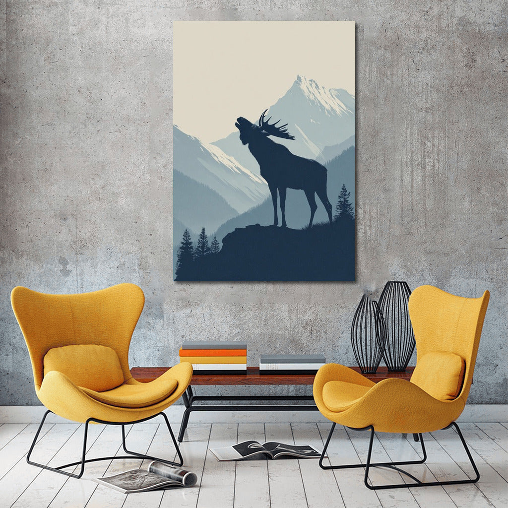Silhouette of an Elk in the Mountains: The Majesty of Wildlife