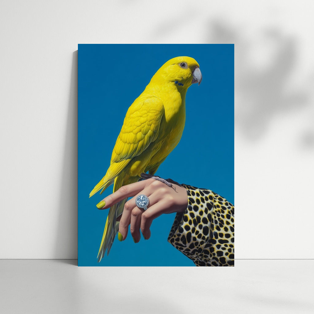 Sunny Macaw: Exotic Yellow Parrot for Interior