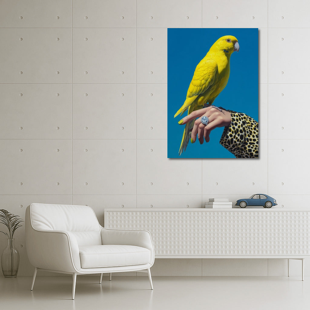 Sunny Macaw: Exotic Yellow Parrot for Interior
