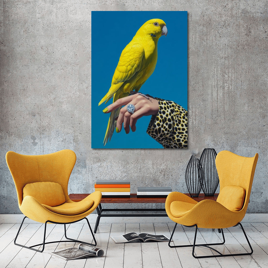 Sunny Macaw: Exotic Yellow Parrot for Interior